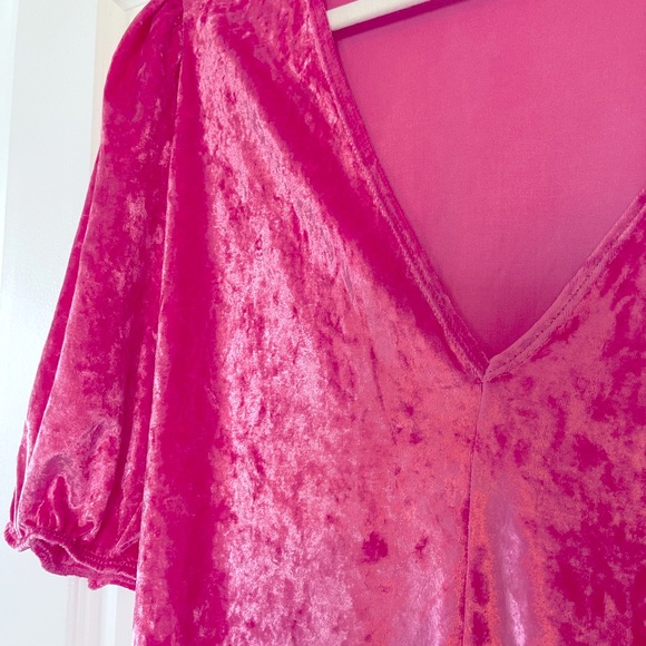 Free People  Don't You Wish Bodysuit in Pink Phenom size large EUC - Picture 7 of 7